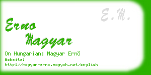 erno magyar business card