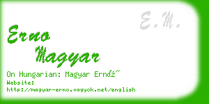 erno magyar business card